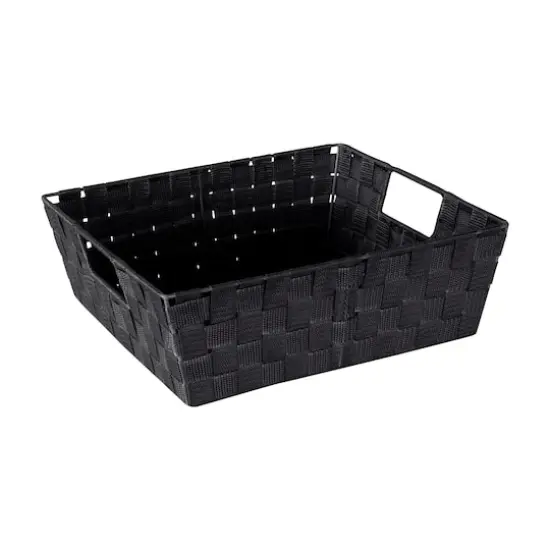 Simplify Large Woven Storage Shelf Bin Black {1}