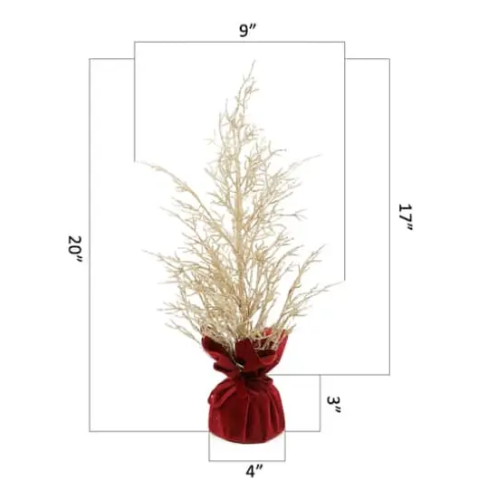 20" Unlit Artificial Christmas Tree in Velvet Base {3}