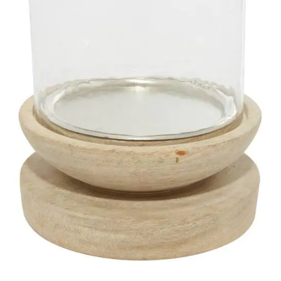 10" Cream Wood Traditional Candle Holder {5}