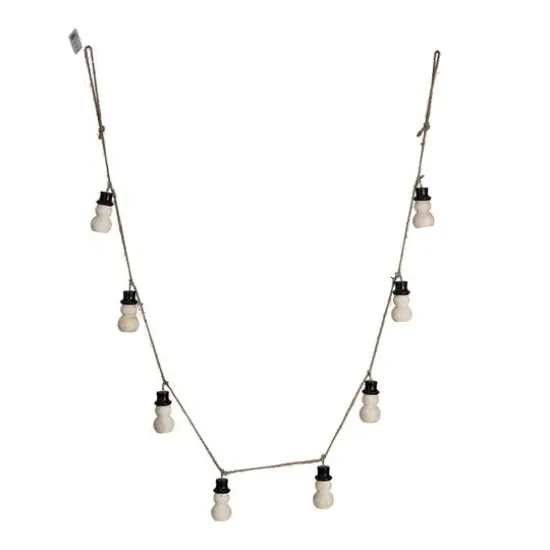 Hello Honey&reg; 6ft. Decorative Wood Snowman with Jute Rope Garland {1}