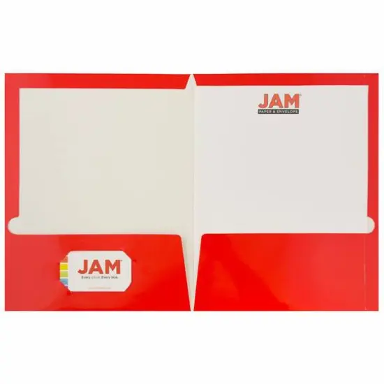 JAM Paper Glossy Two Pocket Folders, 12ct. Red {4}