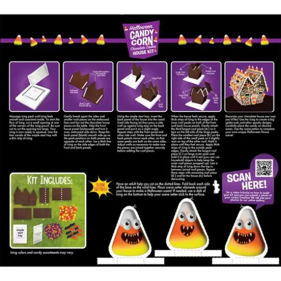 Cookies United Halloween Candy Corn Chocolate Cookie House Kit {4}