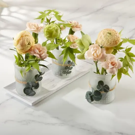 Kate Aspen 4 Piece Frosted Votive & Tray Set {4}