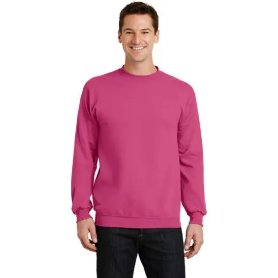 Port & Company&reg; Brights Core Fleece Crewneck Sweatshirt Sangria {4}