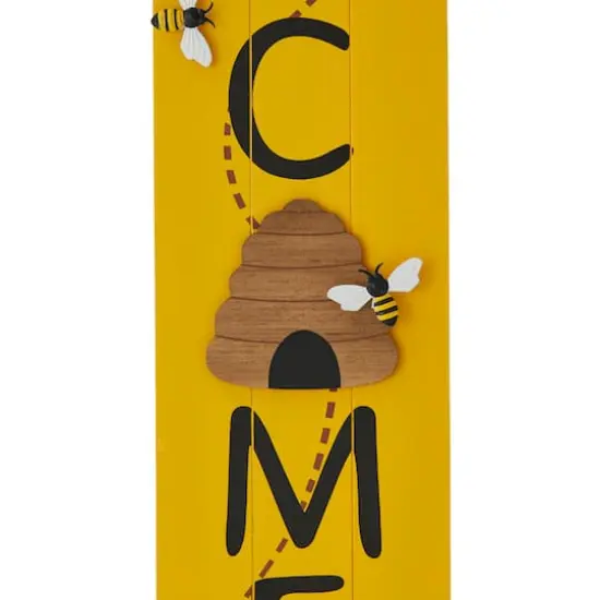 Glitzhome&reg; 42" Wood Bees WELCOME Porch Sign {9}