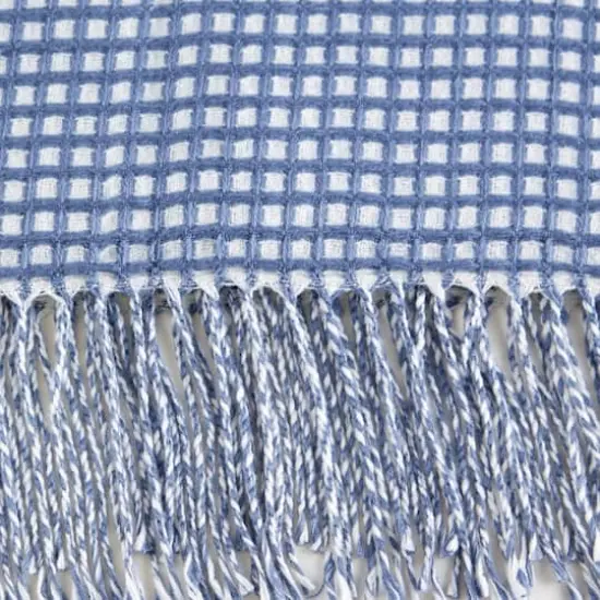 DII&reg; Stonewash Blue & White Waffle Knit Throw {3}