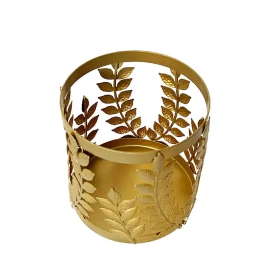 4" Gold Leaf Metal Candle Holder by Ashland&reg; {3}