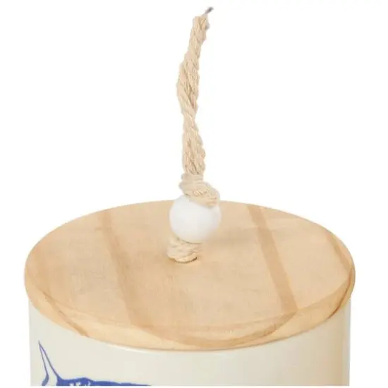 Blue & White Ceramic Fish Canisters Set {5}