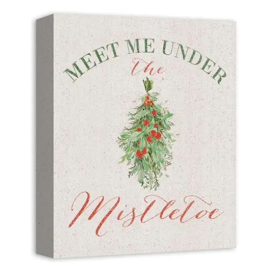 Meet Under Mistletoe 11x14 Canvas Wall Art {3}
