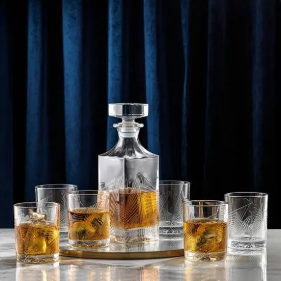 JoyJolt&reg; 10oz. Gatsby Art Deco Whiskey Glass Set, 6ct. {7}