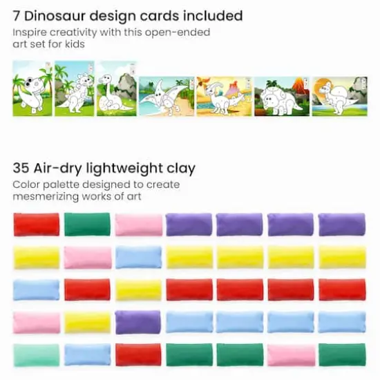 Arteza&reg; Kids Dinosaurs Clay By Numbers Kit, 56 pcs {3}