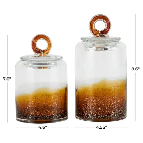 Handmade Glass Decorative Jar Set Brown {6}