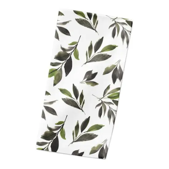 Watercolor Leaves Pattern 10" x 10" Cotton Twill Napkin {3}