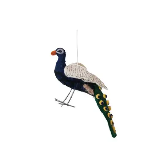 Hello Honey&reg; Multicolor 12" Peacock Wool Felt Ornament {4}