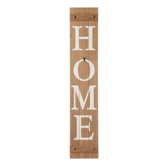 Glitzhome 42"H Wooden Brown "HOME" Porch Sign with 3 Changable Wreaths {5}
