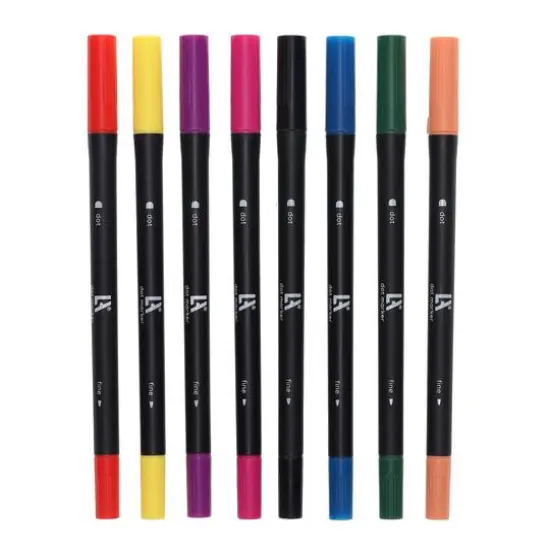 Leisure Arts&reg; Bright & Bold Dot Art Pad & Marker Set {4}
