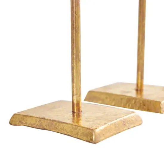 Gold Metal Bird Sculpture with Gold Foil Texturing Set {11}