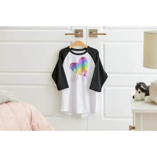 Cricut&reg; Unisex Youth Raglan Sleeve T-Shirt Blank Black {7}