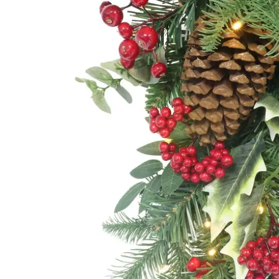 6ft. Green Battery-Operated Pre-Lit Decorated Artificial Garland {5}