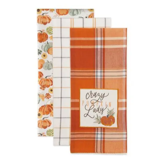 DII&reg; Crazy Pumpkin Lady Dishtowel Set {4}