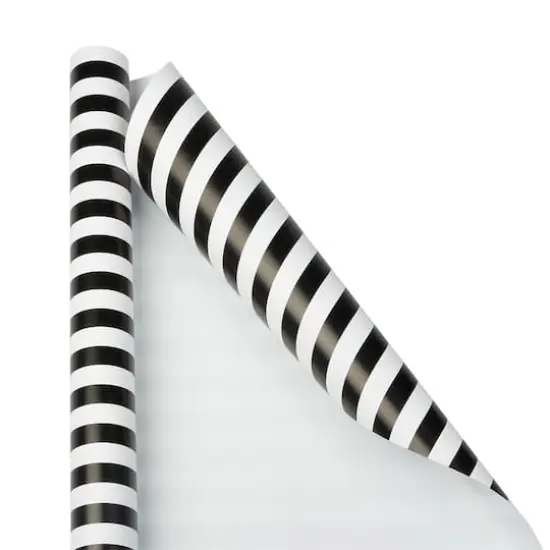 JAM Paper Striped Gift Wrap Black and White {4}