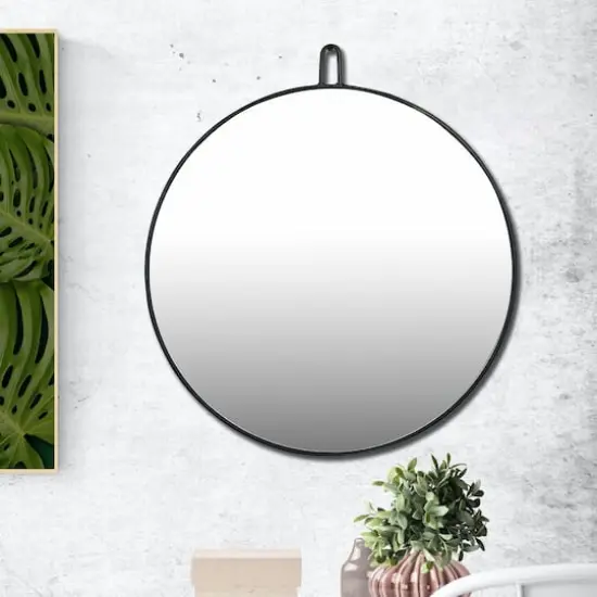 23.5" Round Metal Framed Wall Mirror with Hanger {4}