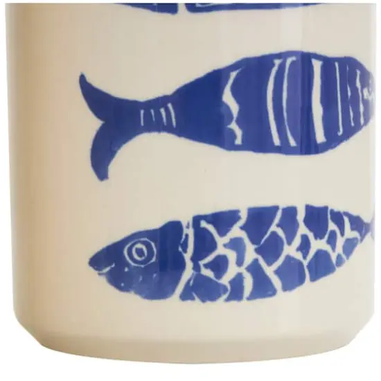 Blue & White Ceramic Fish Canisters Set {4}