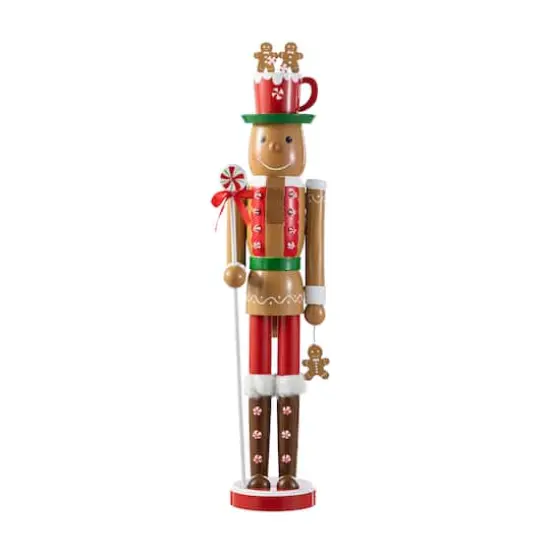 Glitzhome&reg; 24"H Wooden Christmas Gingerbread Man Nutcracker {1}