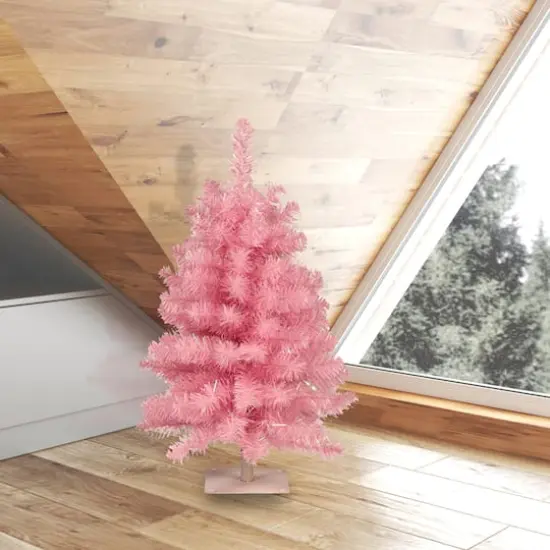 2ft. Unlit Pink Pine Artificial Christmas Tree {3}