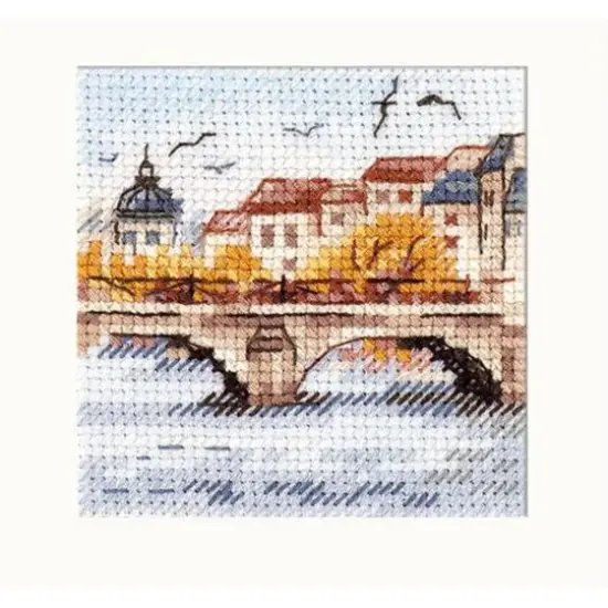 Alisa Autumn In The City Seagulls Over The Bridge Cross Stitch Kit {1}