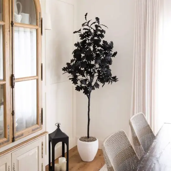 6ft. Artificial Halloween Black Oak Tree {7}