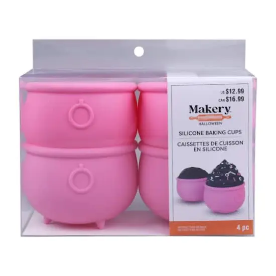 3.75" Pink Cauldron Silicone Baking Cups, 4ct. by Makery&trade; {3}