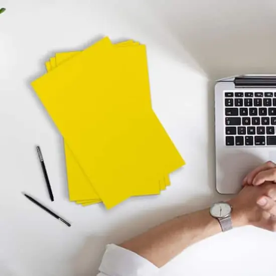 JAM Paper Bright 11" x 17" Tabloid Cardstock, 50 Sheets Yellow {5}