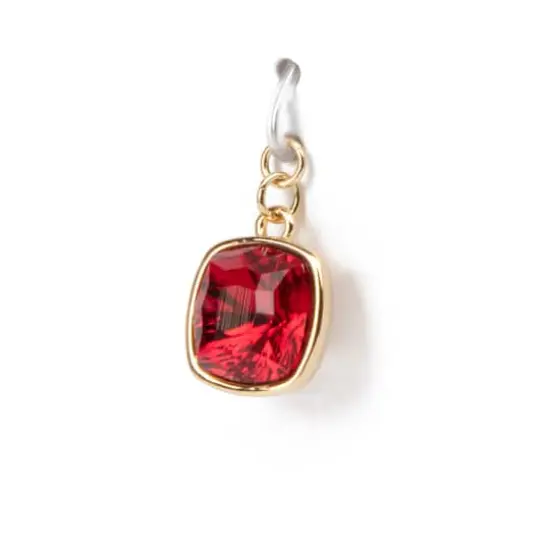 14K Gold Plated Scarlet Austrian Crystal Square Cut Charm by Bead Landing&trade; {4}