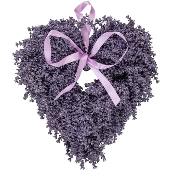 17.5" Artificial Lavender Heart Spring Wreath {1}