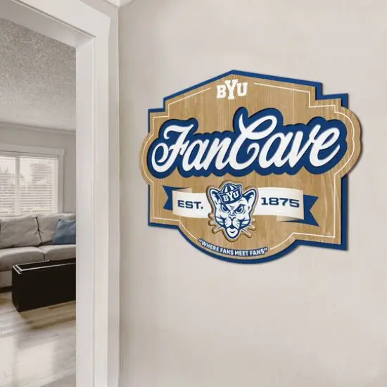 NCAA Fan Cave Sign BYU Cougars {5}