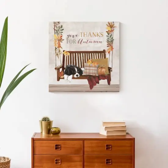 Autumn Porch Swing Canvas Wall Art {3}