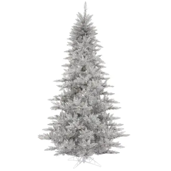 3ft. Unlit Silver Tinsel Fir Artificial Christmas Tree {1}