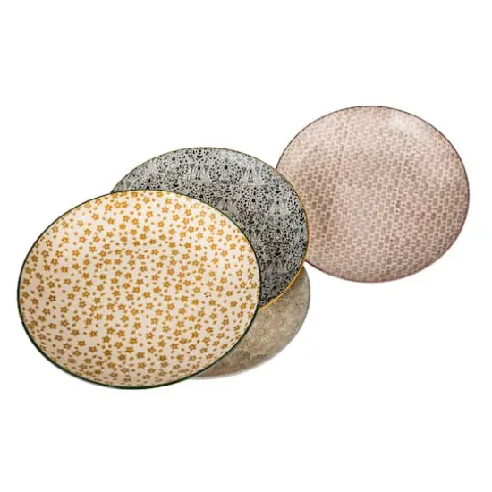 Hello Honey&reg; 10" Blossom Elegance Round Stoneware Plate Set {6}
