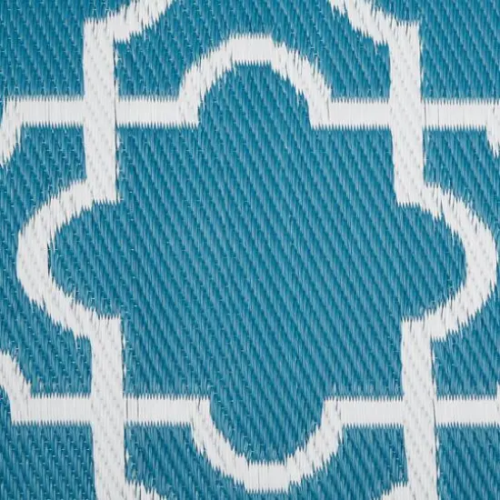 DII&reg; Storm Blue & White Lattice Outdoor Rug, 4ft. x 6ft. {6}