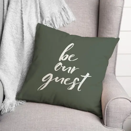 18" Be Our Guest Throw Pillow Sage {3}