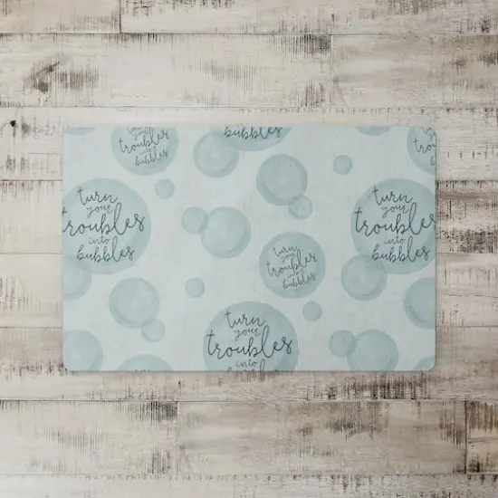 Troubles Into Bubbles Floor Mat Green {3}