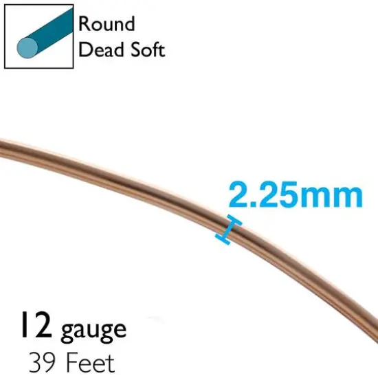 The Beadsmith&reg; 12 Gauge Colored Aluminum Wire Light Copper {5}