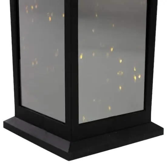 12" Black LED Lantern with Warm White Flickering Light {5}