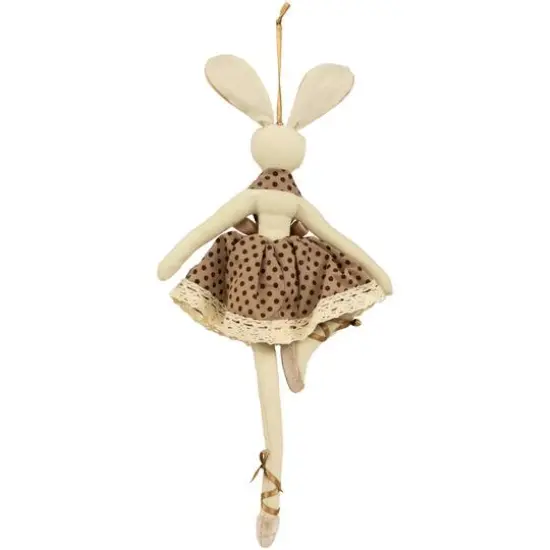 13" Brown Plush Ballerina Bunny Hanging Easter D&eacute;cor {7}