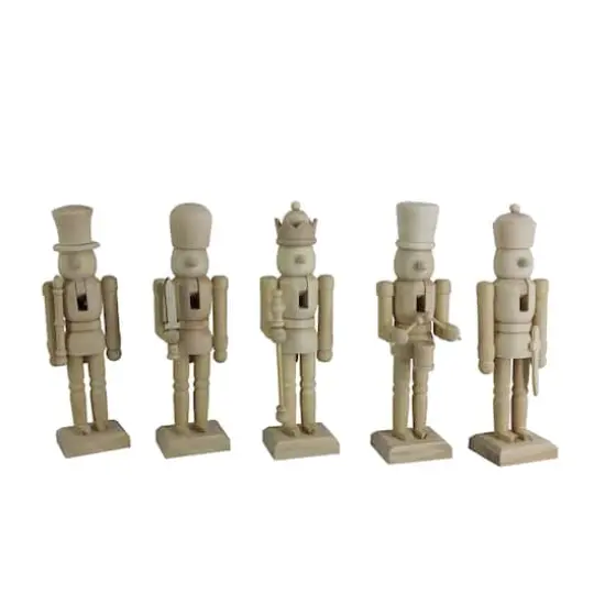 6" Classic 5 Piece DIY Pinewood Nutcracker Set by Make Market&reg; {4}