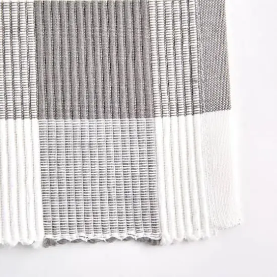 DII&reg; Buffalo Check Ribbed Placemat, 6ct. Gray/White {4}