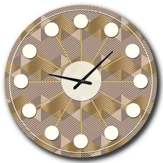 Designart 'Retro Square Design Vi Mid-Century Modern Wall Clock {3}