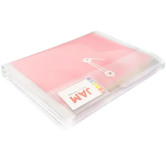 JAM Paper 12.75" x 10.5" Clear Plastic Button & String Tie Closure Envelopes, 12ct. {5}