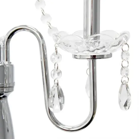 Elegant Designs&trade; 5ft. Gray Crystal and Chrome Floor Lamp with Drum Shade {8}